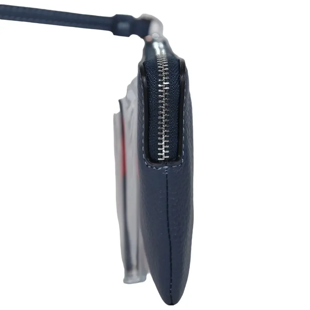 Coach Corner Zip Leather Wristlet Wallet – Navy Blue with Bold Red Script - NWT - Picture 4 of 7